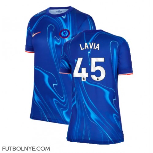 Camiseta Chelsea Romeo Lavia #45 Primera Equipación para mujer 2024-25 manga corta